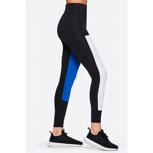 ALALA Patchwork Colorblock Black Blue Performance Athletic Leggings Size S